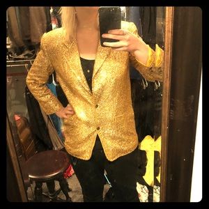Retro Gold Sequin Blazer
